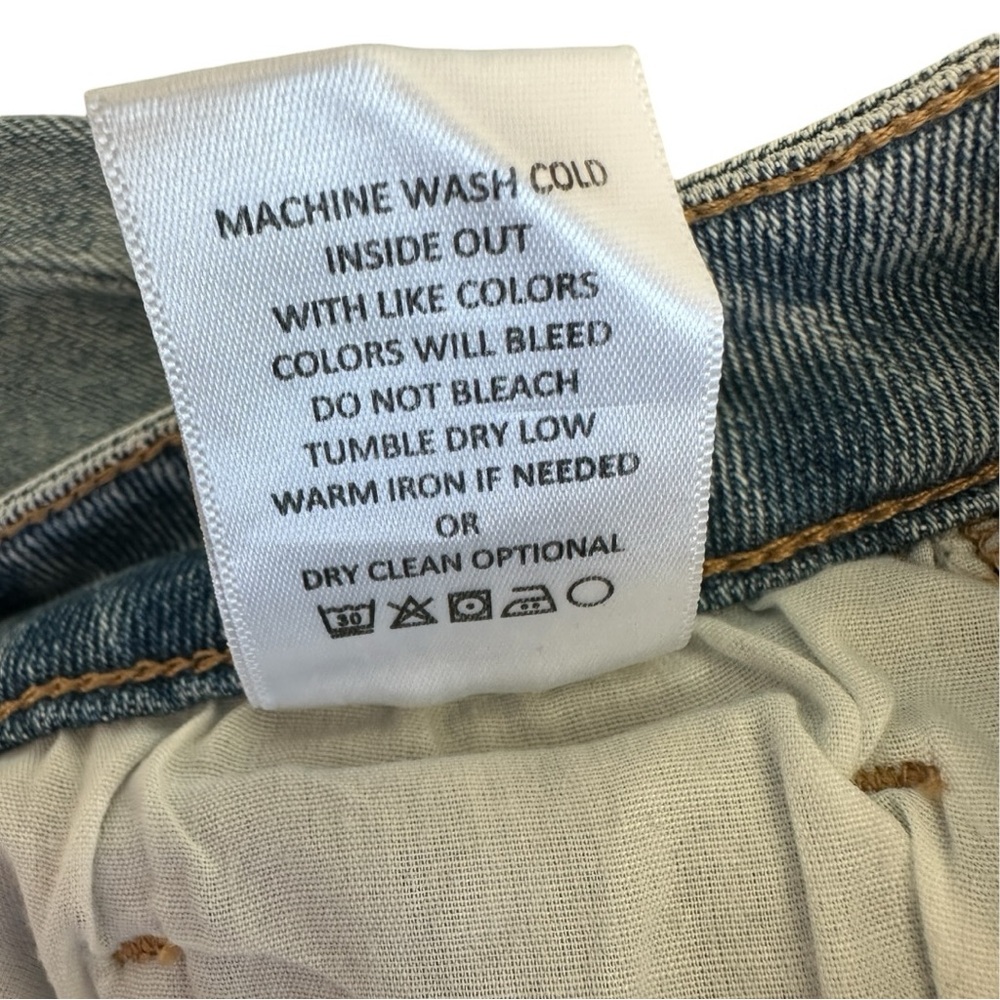 NWT Mica Y2K Distressed Flare Super Wide Leg Blue Jeans – Size 24 - Picture 7 of 16